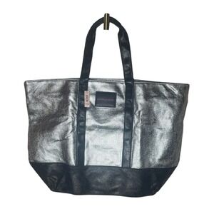 Victoria's Secret metallic silver Y2K tote bag large shoulder bag NWT